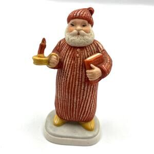 Vintage Jolly Santa By Schmid Ceramic Figurine 1985 B Shackman Christmas Decor